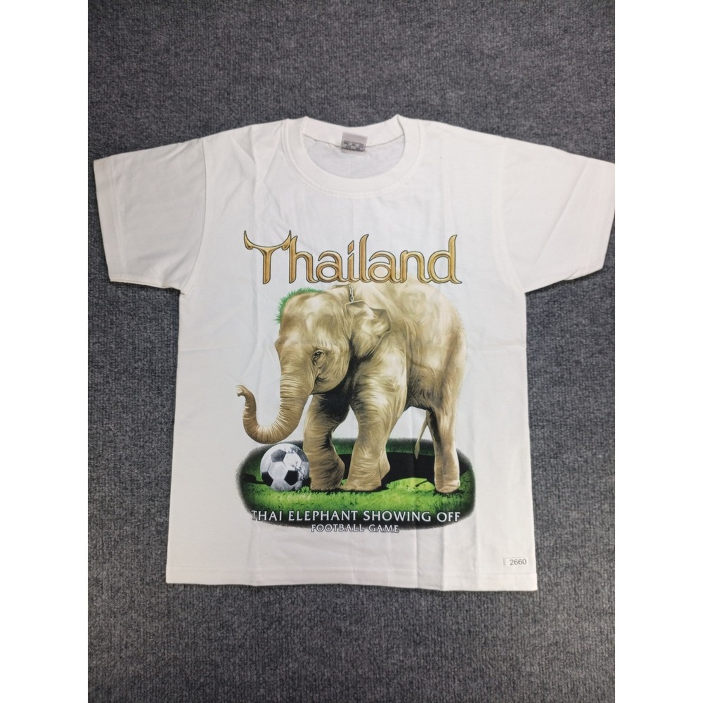 Thailand Elephant Soccer T Shirt Mens S White Jolicoeur Graphic Tourist Souvenir